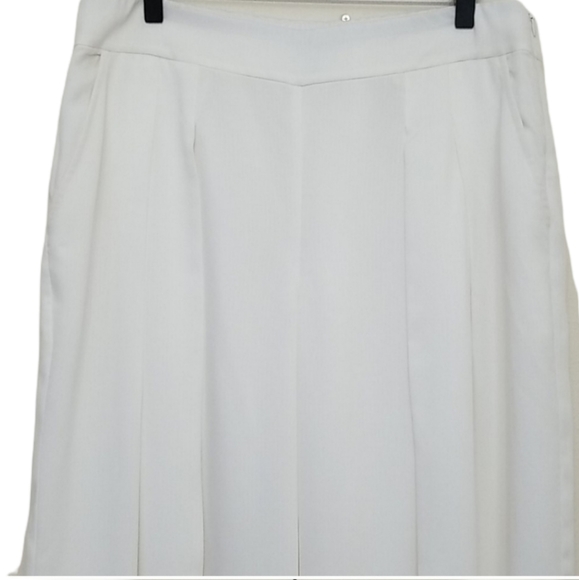 Eileen Fisher Wide Leg White Pleated Trouser Pants Medium - Picture 4 of 8